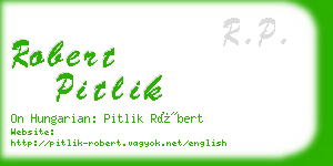 robert pitlik business card